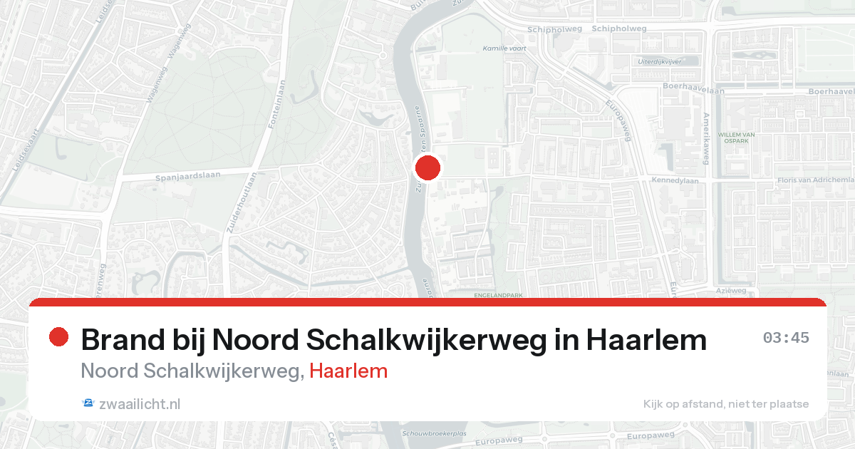 Brand bij Noord Schalkwijkerweg in Haarlem — 24 aug 2026