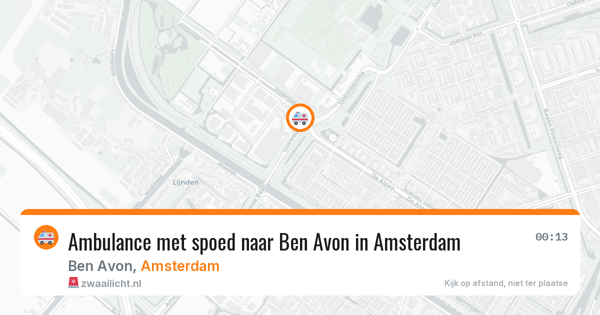 Ambulance met spoed naar Ben Avon in Amsterdam — 20 apr 2026