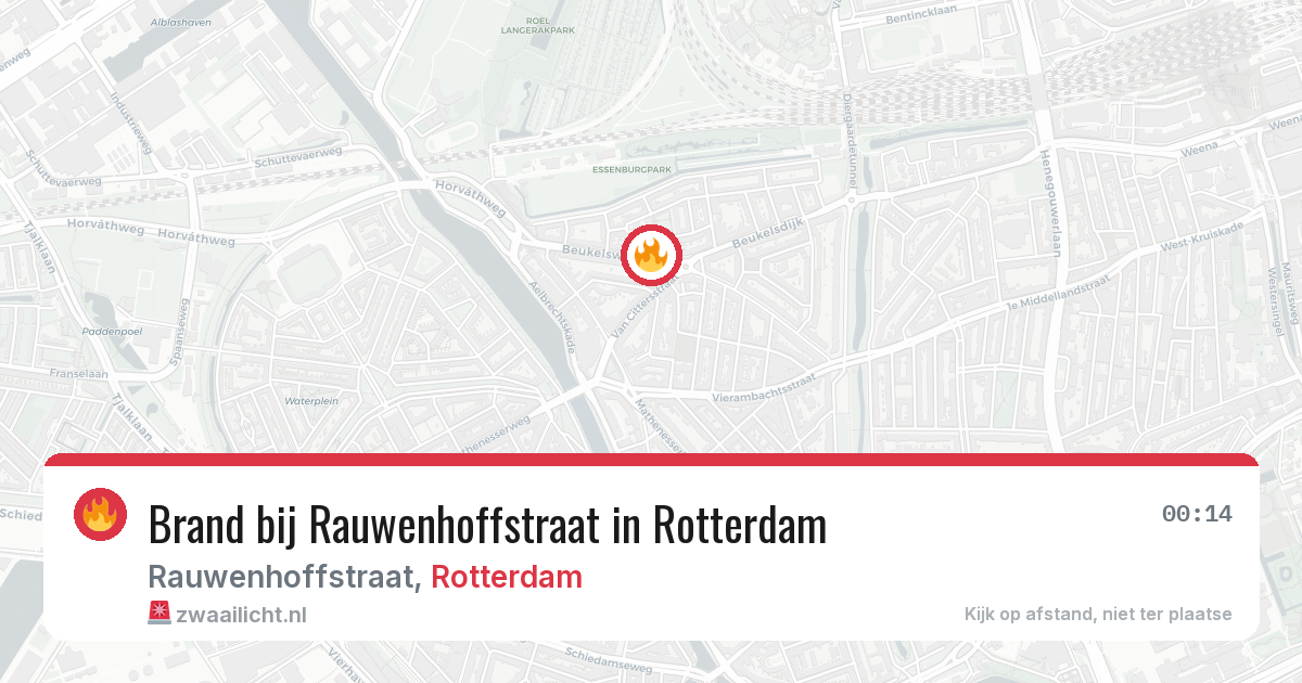 Brand bij Rauwenhoffstraat in Rotterdam — 4 aug 2026