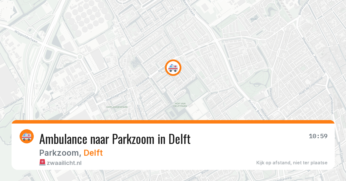 Ambulance naar Parkzoom in Delft — 21 feb 2026
