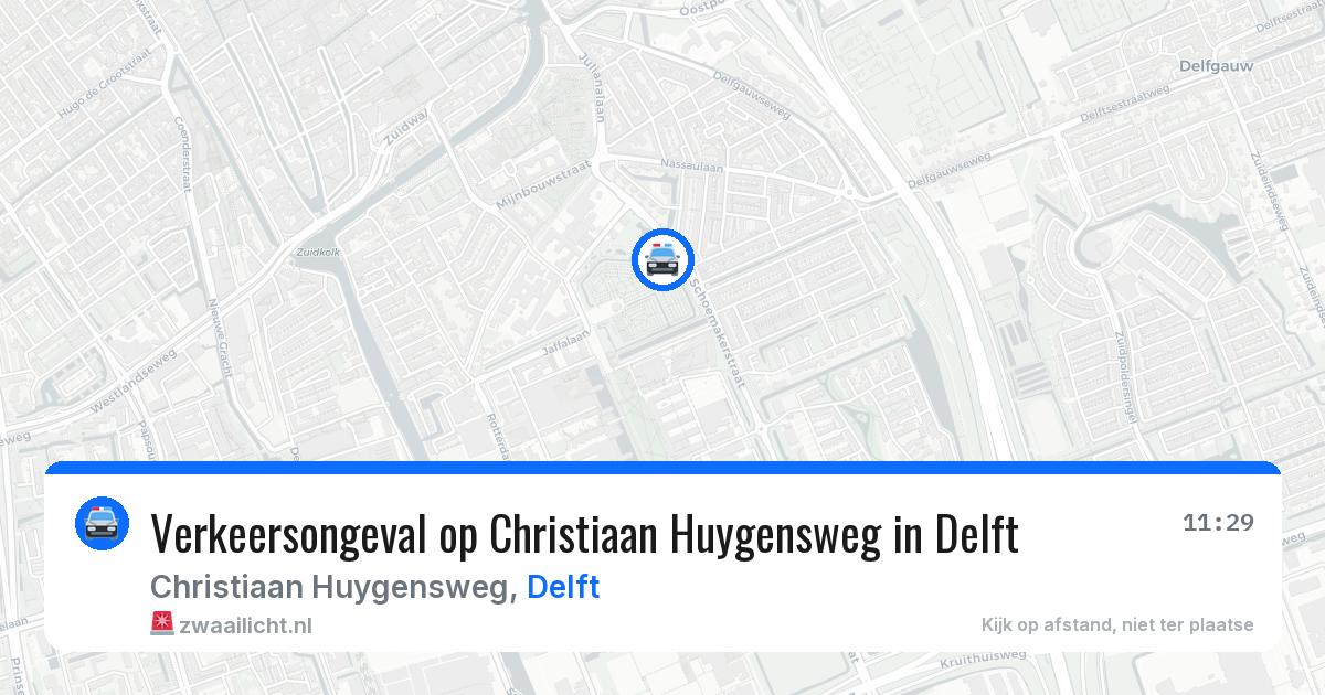 Verkeersongeval op Christiaan Huygensweg in Delft — 22 jul 2026