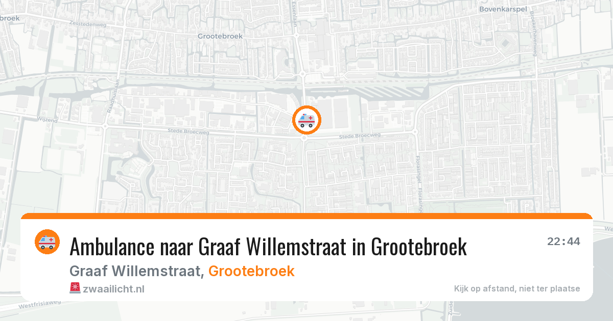 Ambulance naar Graaf Willemstraat in Grootebroek — 30 mrt 2026