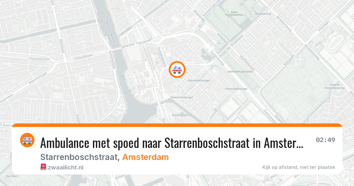 Ambulance met spoed naar Starrenboschstraat in Amsterdam — 5 jul 2026
