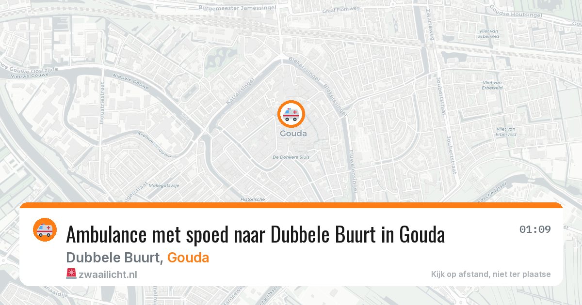 Ambulance met spoed naar Dubbele Buurt in Gouda — 29 mei 2026