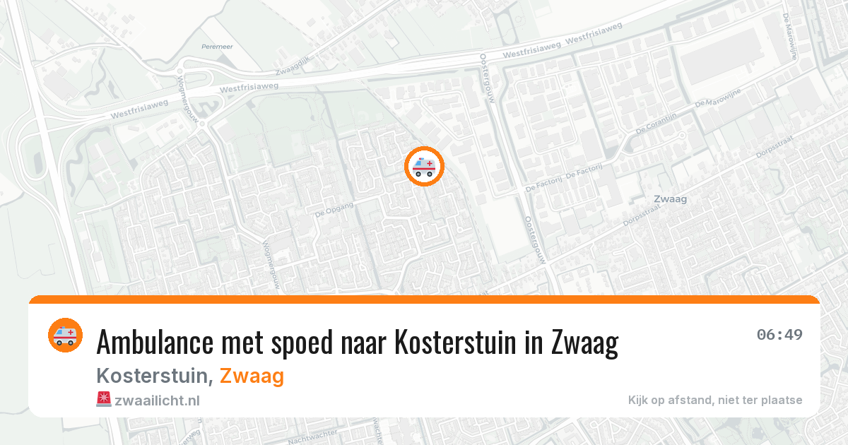 Ambulance met spoed naar Kosterstuin in Zwaag — 26 jun 2026