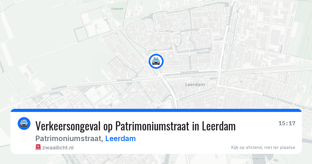 Verkeersongeval op Patrimoniumstraat in Leerdam — 29 jun 2026