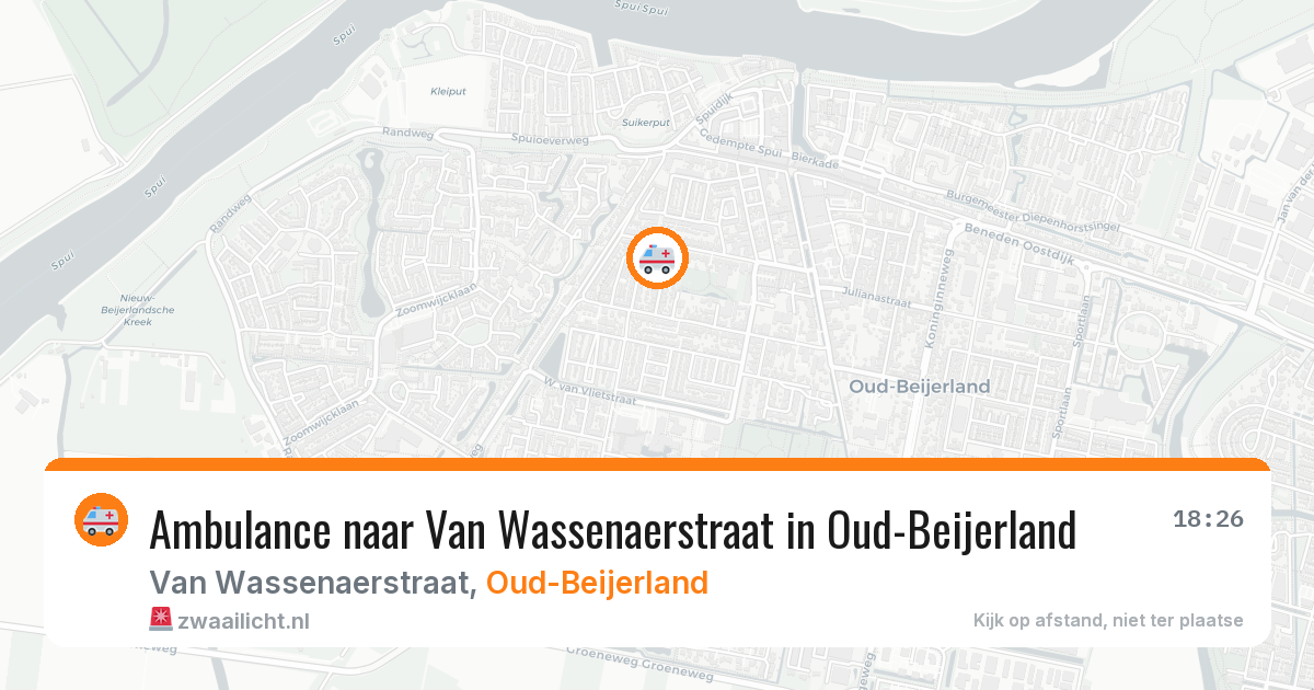 Ambulance naar Van Wassenaerstraat in Oud-Beijerland — 27 apr 2026