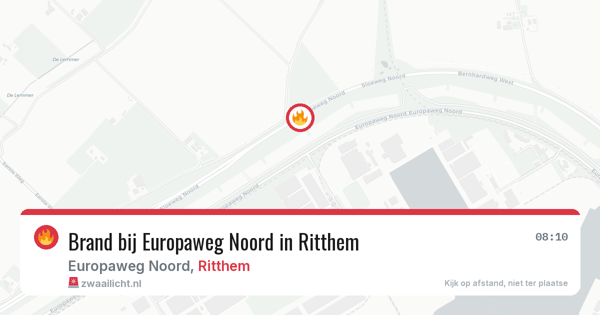 Brand bij Europaweg Noord in Ritthem — 11 mei 2026