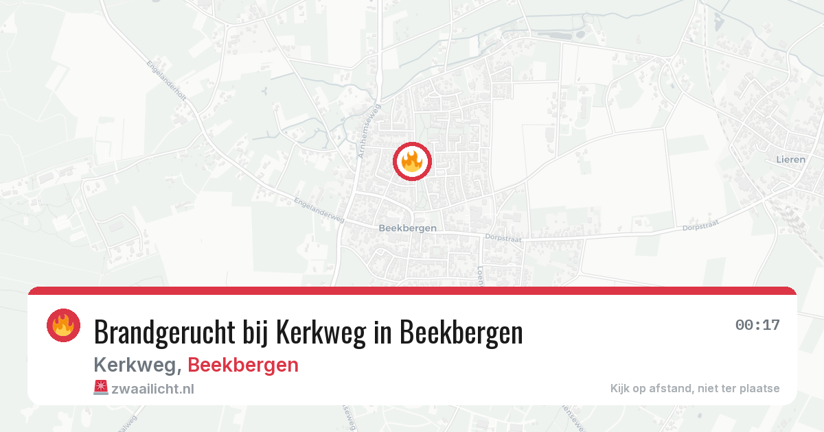 Brandgerucht bij Kerkweg in Beekbergen — 23 mrt 2026