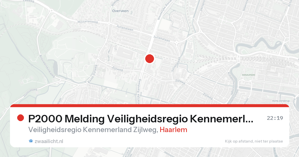 P2000 Melding Veiligheidsregio Kennemerland Zijlweg, Haarlem — 7 feb 2026