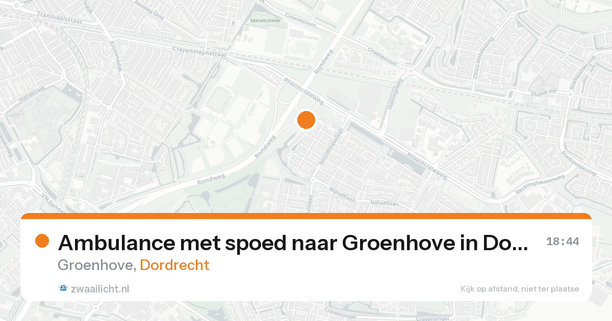 Ambulance met spoed naar Groenhove in Dordrecht — 17 aug 2026