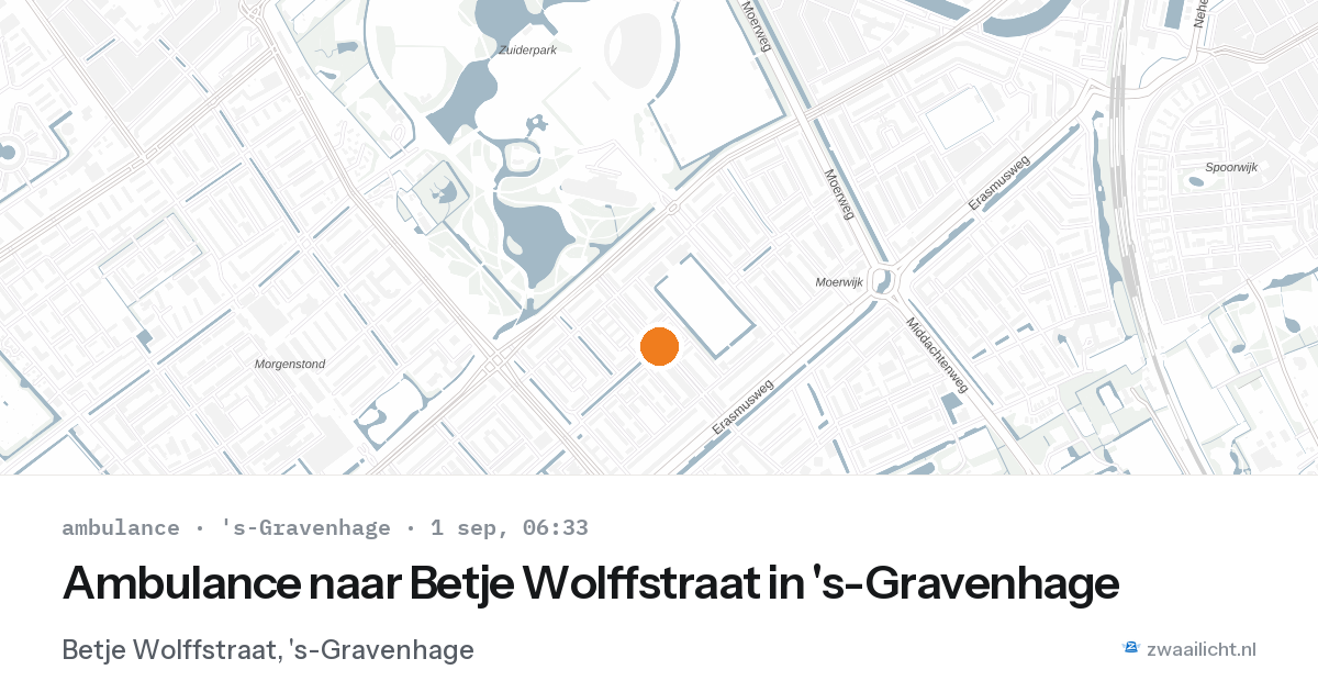 Ambulance naar Betje Wolffstraat in 's-Gravenhage — 1 sep 2026