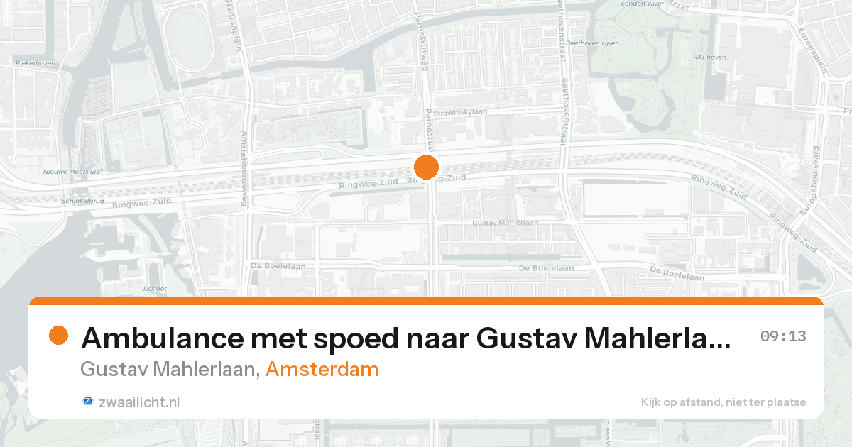 Ambulance met spoed naar Gustav Mahlerlaan in Amsterdam — 18 aug 2026