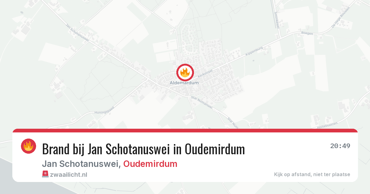 Brand bij Jan Schotanuswei in Oudemirdum — 12 jun 2026