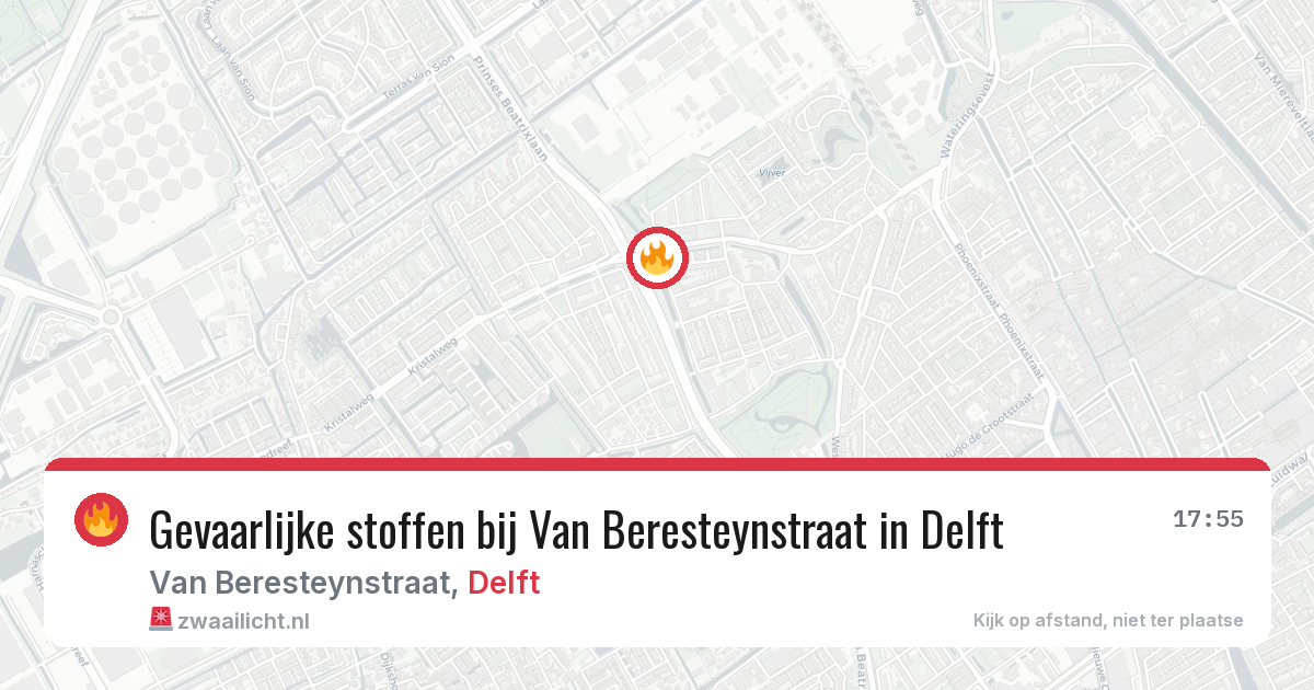 Gevaarlijke stoffen bij Van Beresteynstraat in Delft — 2 jul 2026