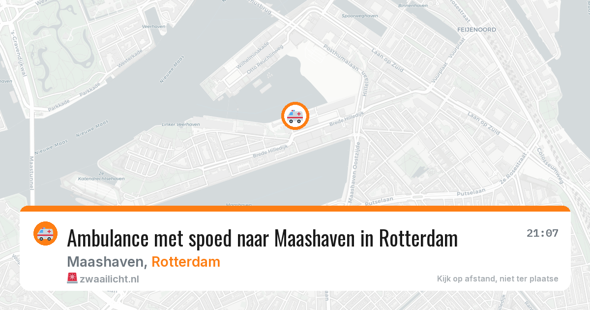 Ambulance met spoed naar Maashaven in Rotterdam — 12 aug 2026