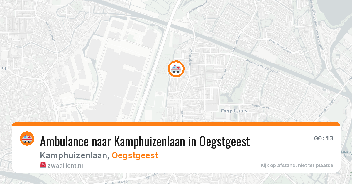 Ambulance naar Kamphuizenlaan in Oegstgeest — 8 aug 2026