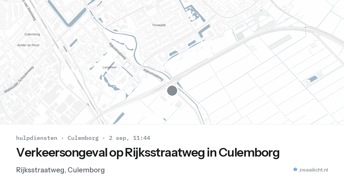 Verkeersongeval op Rijksstraatweg in Culemborg — 2 sep 2026