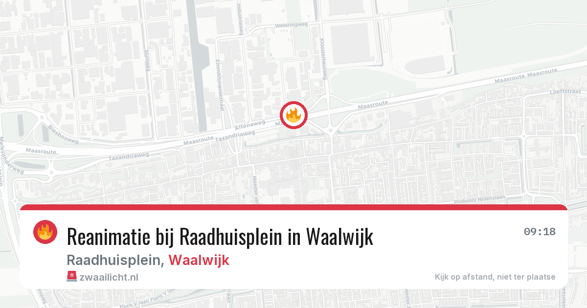 Reanimatie bij Raadhuisplein in Waalwijk — 17 jun 2026