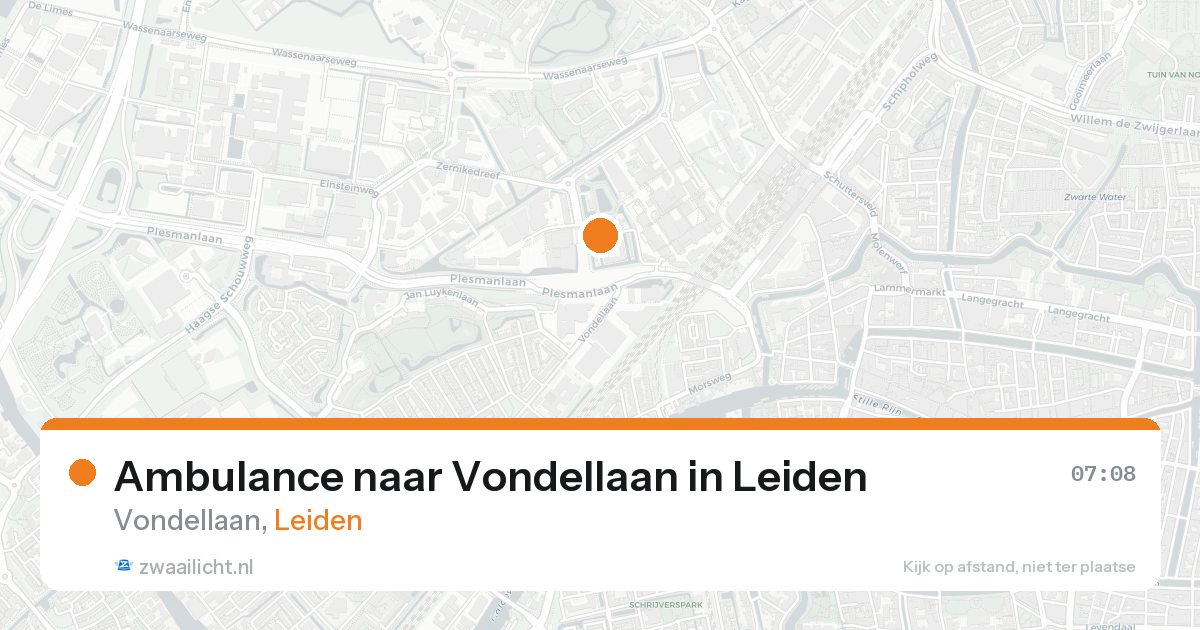 Ambulance naar Vondellaan in Leiden — 17 aug 2026