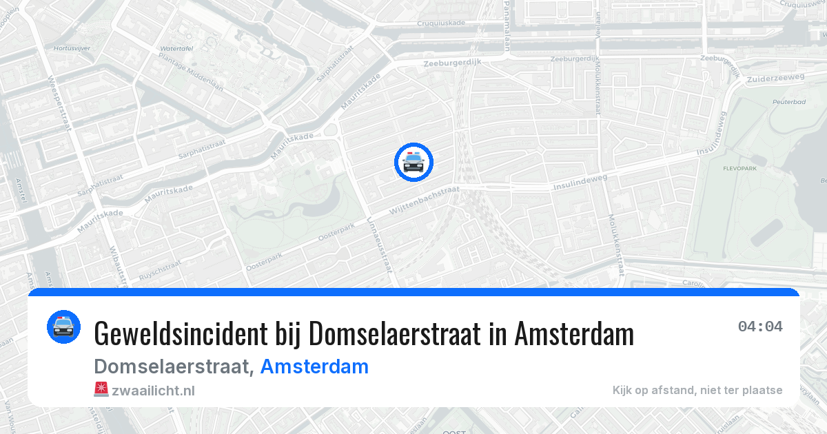 Geweldsincident bij Domselaerstraat in Amsterdam — 4 aug 2026