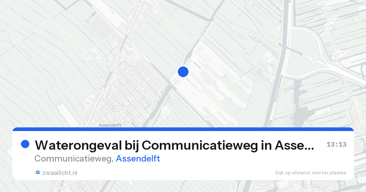 Waterongeval bij Communicatieweg in Assendelft — 25 aug 2026
