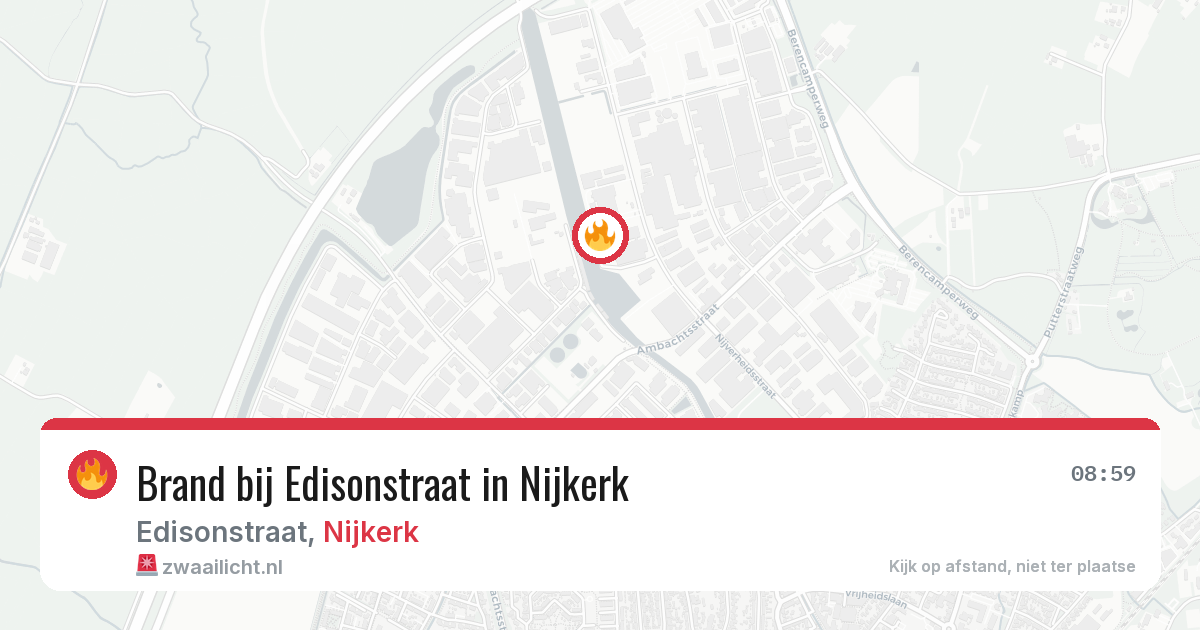 Brand bij Edisonstraat in Nijkerk — 20 jun 2026