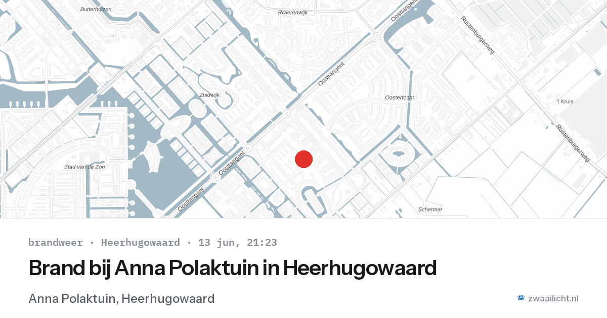 Brand bij Anna Polaktuin in Heerhugowaard — 13 jun 2026