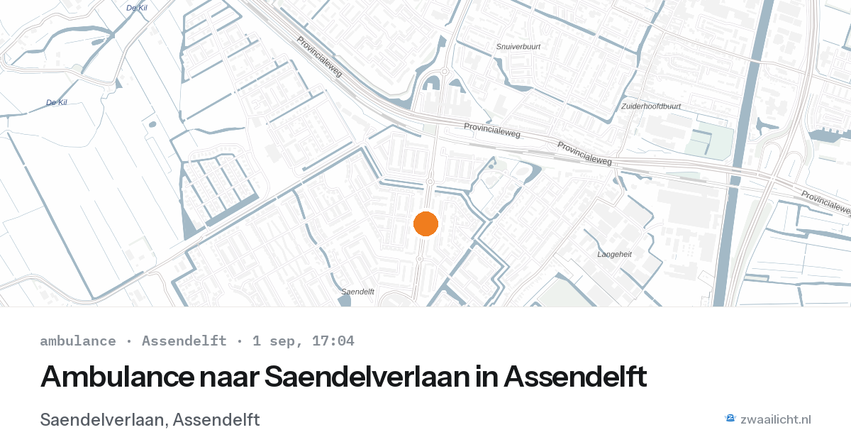 Ambulance naar Saendelverlaan in Assendelft — 1 sep 2026