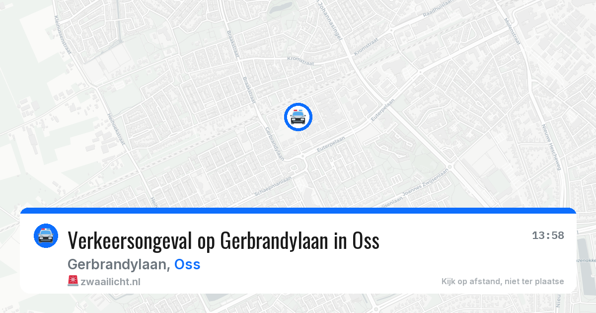 Verkeersongeval op Gerbrandylaan in Oss — 7 aug 2026
