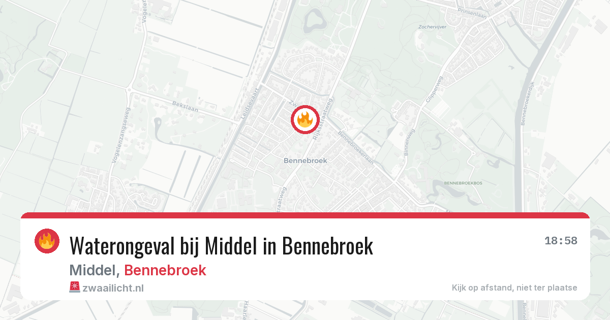 Waterongeval bij Middel in Bennebroek — 22 mrt 2026