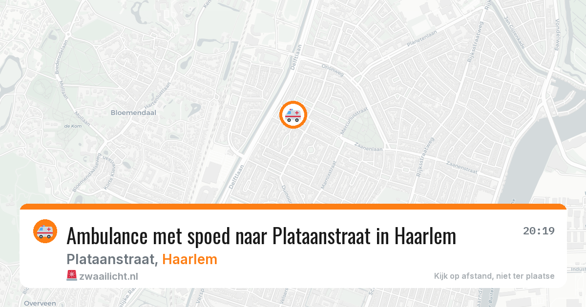 Ambulance met spoed naar Plataanstraat in Haarlem — 20 apr 2026