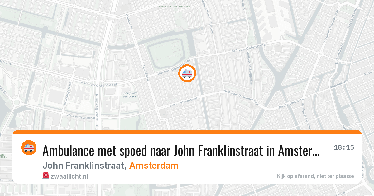 Ambulance met spoed naar John Franklinstraat in Amsterdam — 18 jun 2026