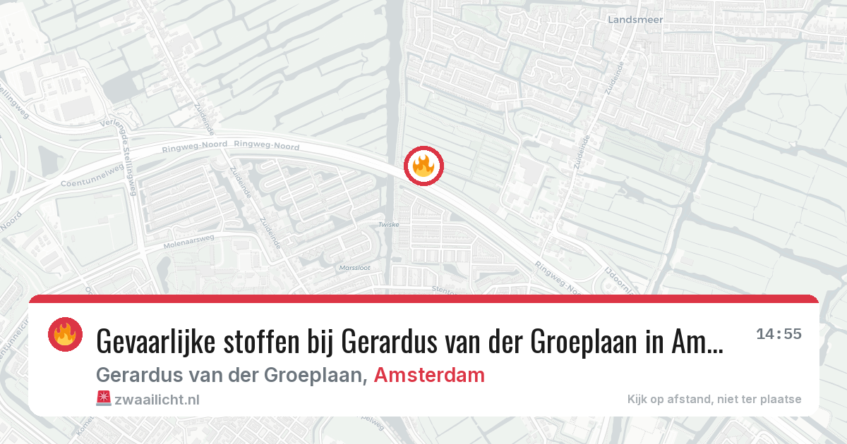 Gevaarlijke stoffen bij Gerardus van der Groeplaan in Amsterdam — 13 aug 2026
