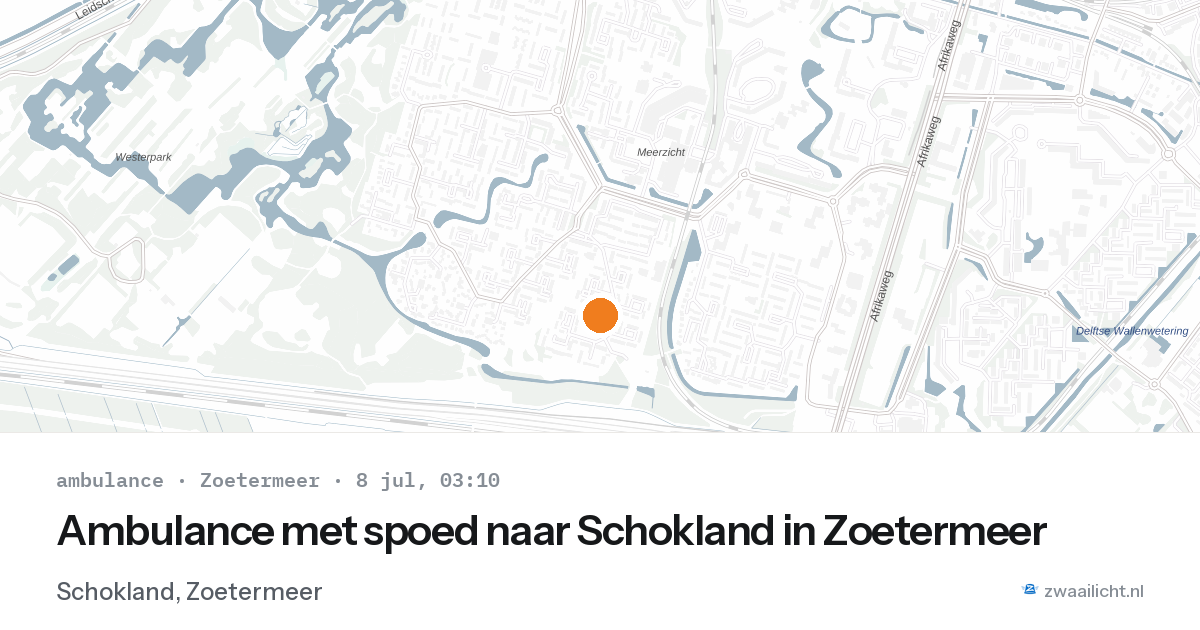 Ambulance met spoed naar Schokland in Zoetermeer — 8 jul 2026