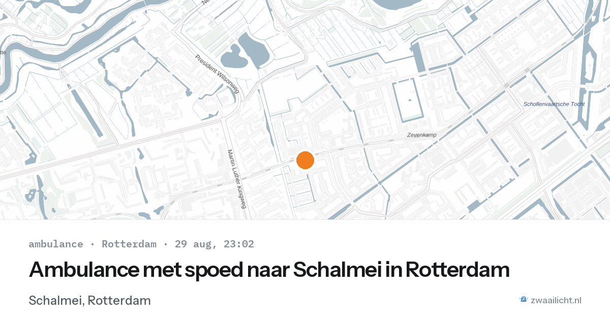 Ambulance met spoed naar Schalmei in Rotterdam — 29 aug 2026
