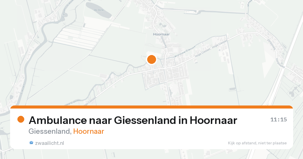 Ambulance naar Giessenland in Hoornaar — 17 aug 2026