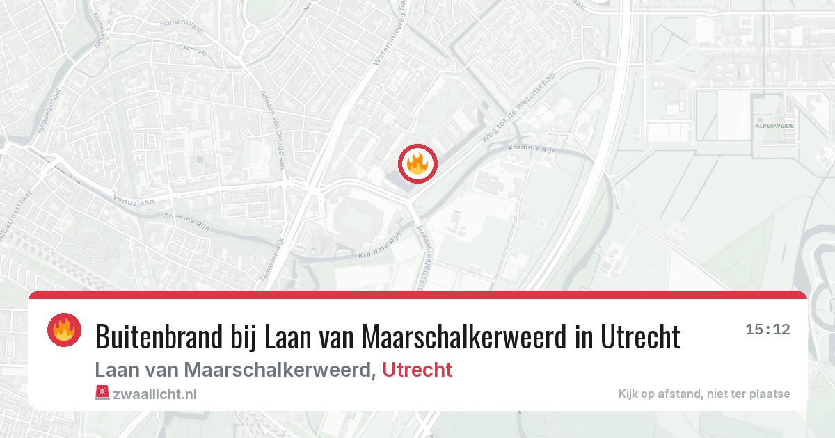 Buitenbrand bij Laan van Maarschalkerweerd in Utrecht — 4 jul 2026