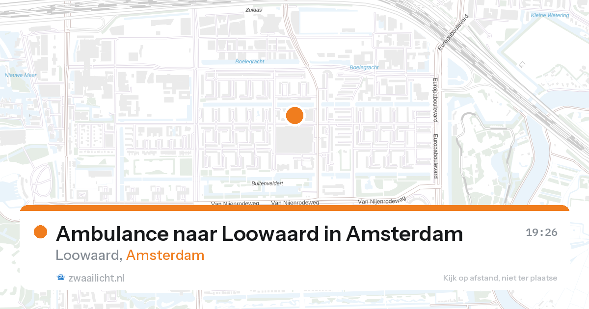 Ambulance naar Loowaard in Amsterdam — 27 aug 2026