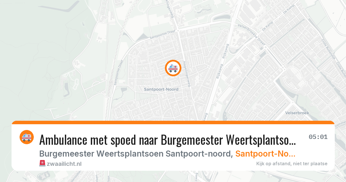 Ambulance met spoed naar Burgemeester Weertsplantsoen Santpoort-noord in Santpoort-Noord — 3 jun 2026