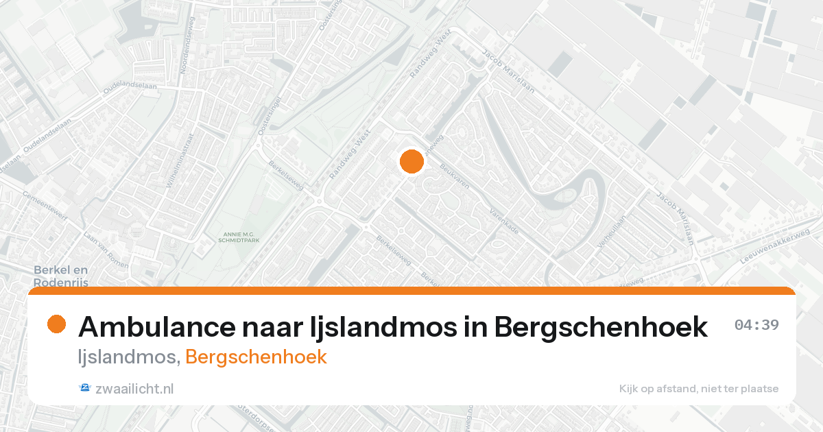Ambulance naar Ijslandmos in Bergschenhoek — 25 aug 2026