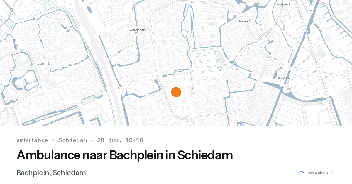 Ambulance naar Bachplein in Schiedam — 28 jun 2026