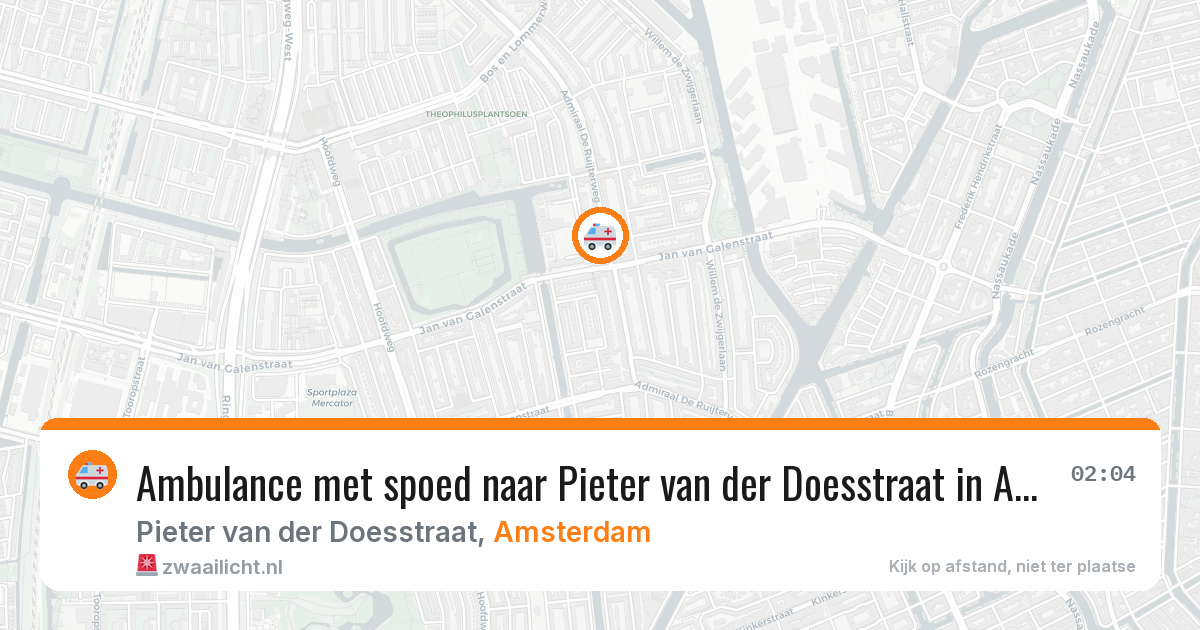 Ambulance met spoed naar Pieter van der Doesstraat in Amsterdam — 11 aug 2026