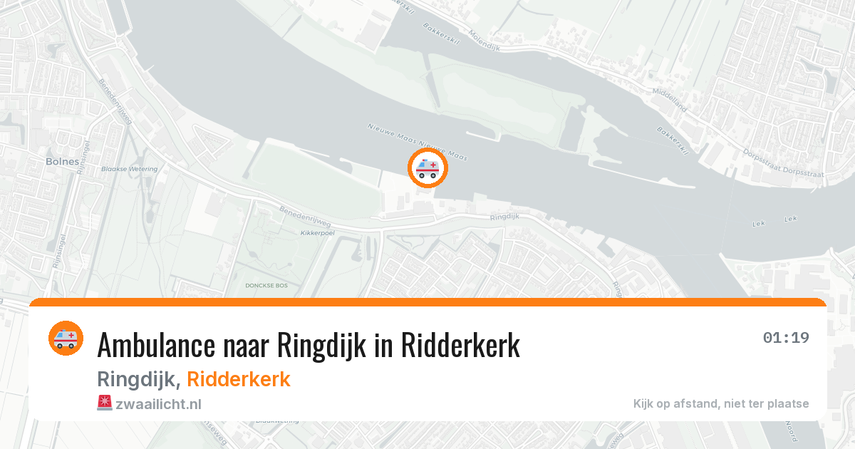 Ambulance naar Ringdijk in Ridderkerk — 12 aug 2026