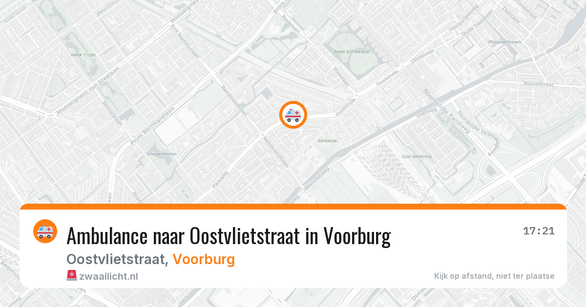 Ambulance naar Oostvlietstraat in Voorburg — 16 mrt 2026