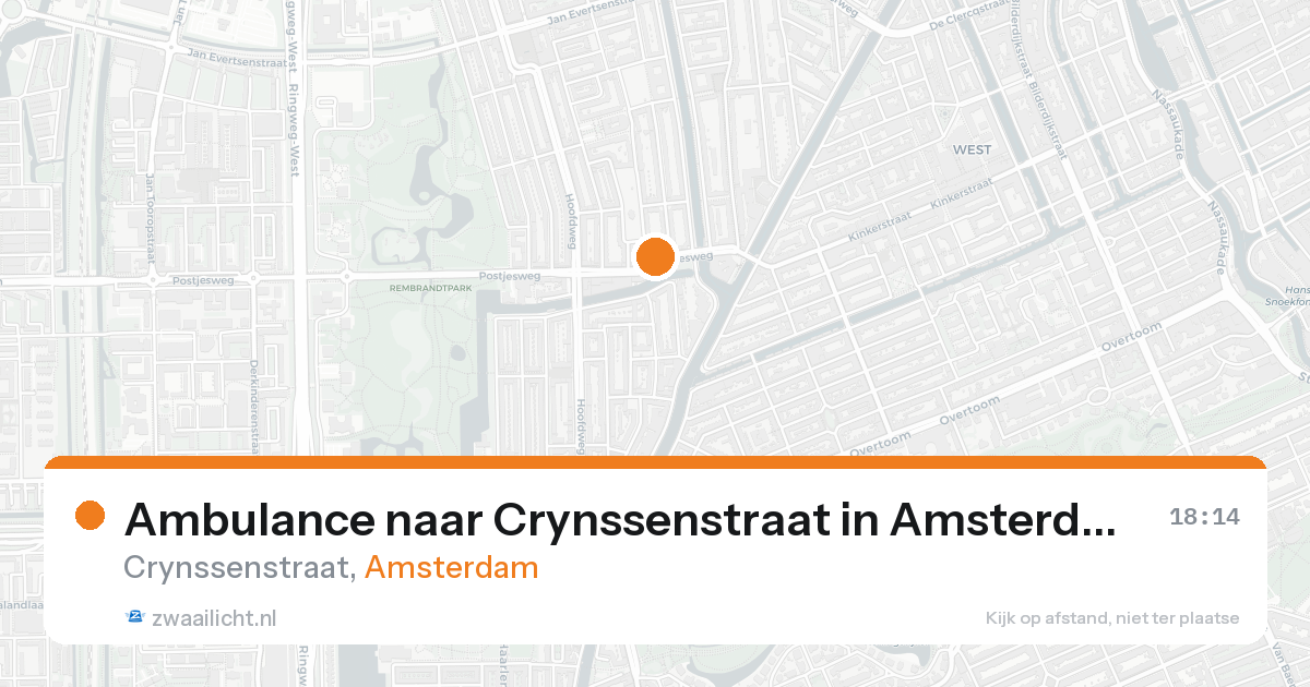Ambulance naar Crynssenstraat in Amsterdam — 23 aug 2026
