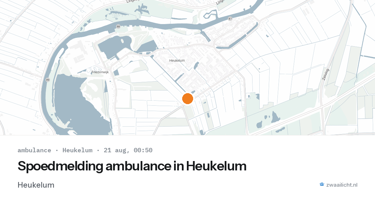 Spoedmelding ambulance in Heukelum — 20 aug 2026