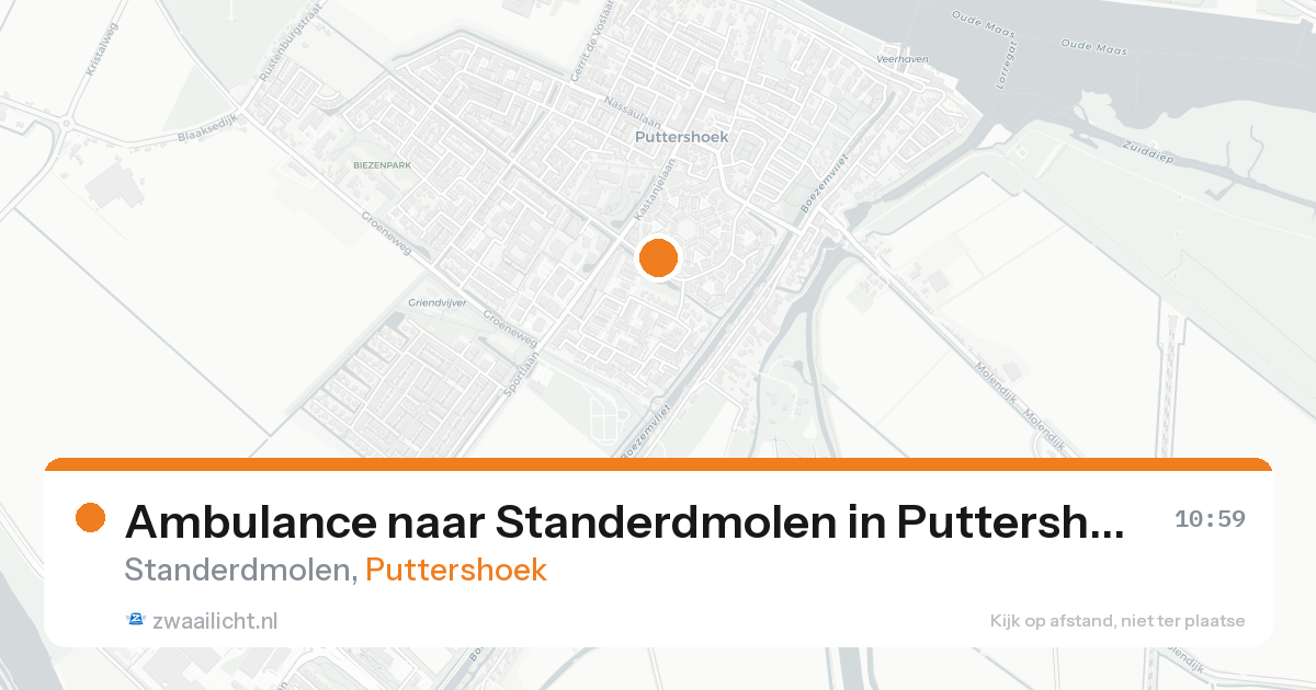 Ambulance naar Standerdmolen in Puttershoek — 24 aug 2026