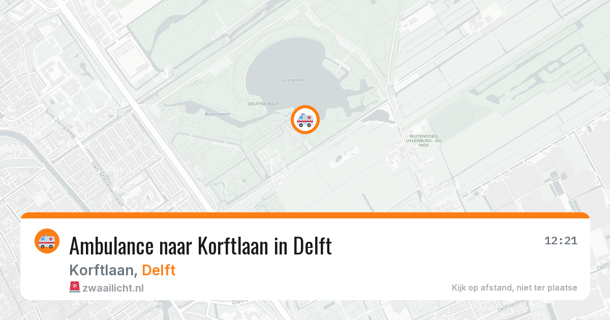 Ambulance naar Korftlaan in Delft — 14 aug 2026
