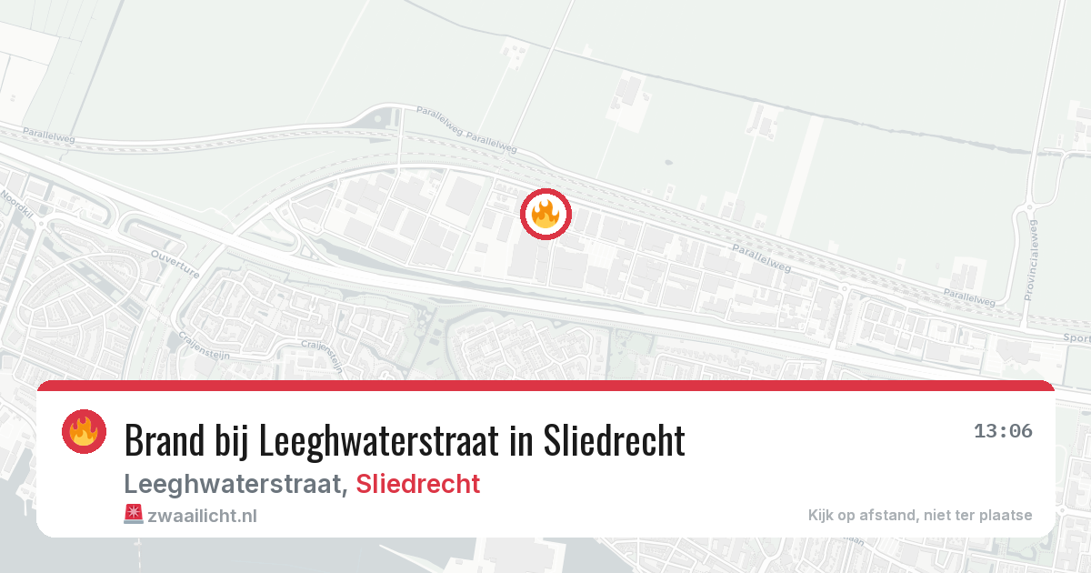 Brand bij Leeghwaterstraat in Sliedrecht — 7 aug 2026